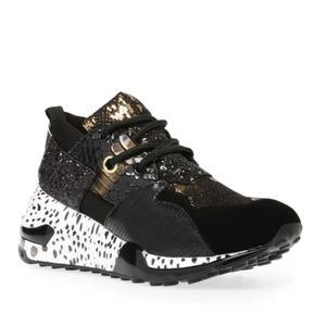 Steve Madden Black and Gold Sneakers